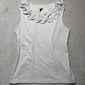 Sailor-Sailor Britt Sleeveless Golf Top Solid White SZ SM UPF 50+ Resortwear NWT